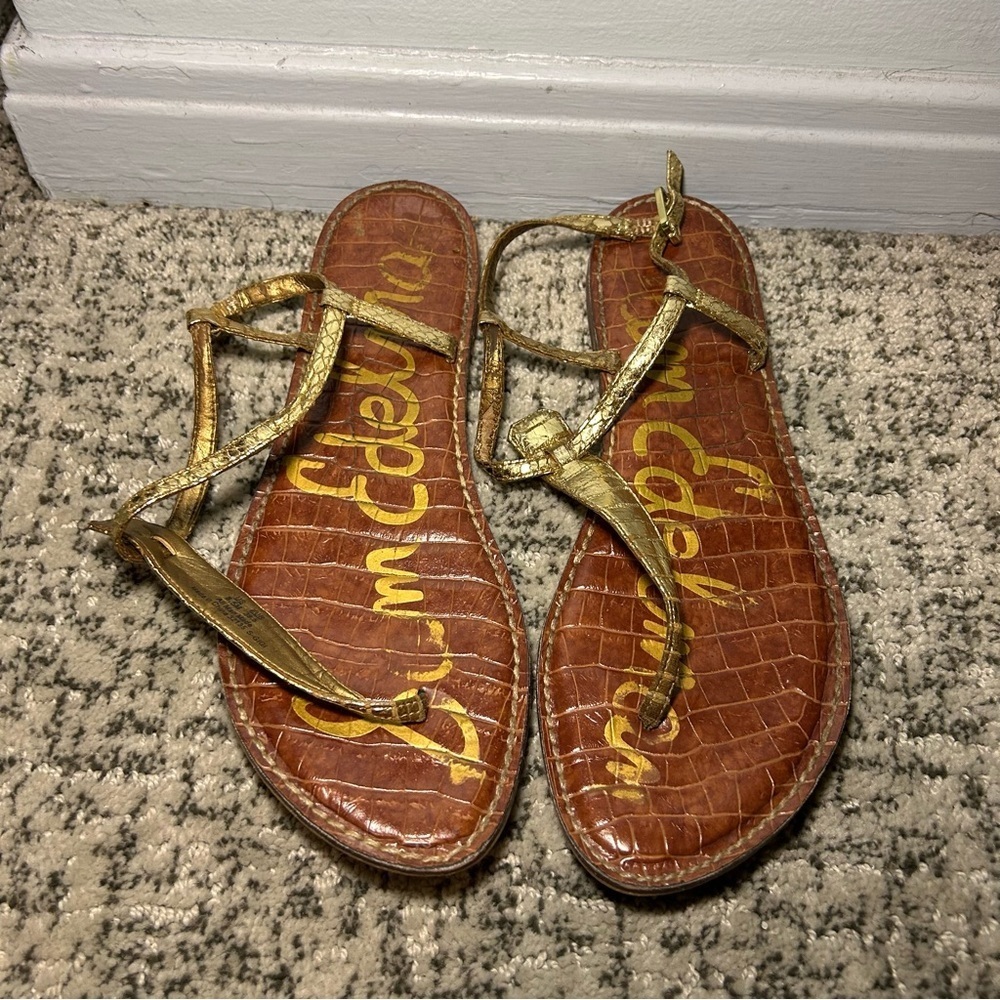 Sam Edelman Gigi Gold Gladiator Strappy Sandals Size 8.5